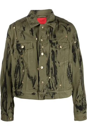 Kusikohc Chaqueta vaquera con efecto envejecido