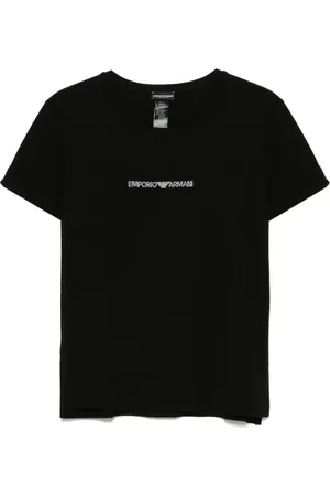 Emporio Armani Camiseta con logo de strass
