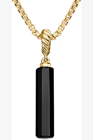 David Yurman Amuleto Barrel de 20 mm en oro amarillo de 18 ct con ónix