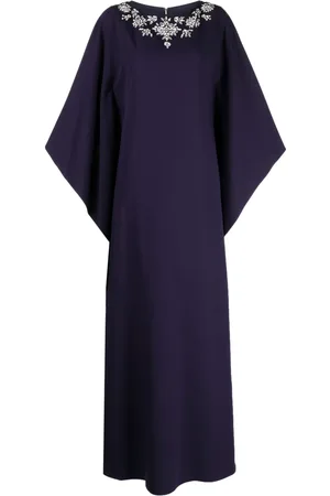 Marchesa Notte Vestido largo con detalles de cristales
