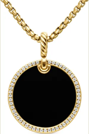 David Yurman Colgante DY Elements Disc de 24 mm en oro amarillo de 18 ct con diamantes