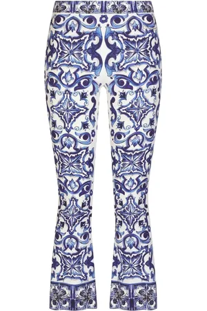 Dolce & Gabbana Pantalones acampanados con estampado Mayólica