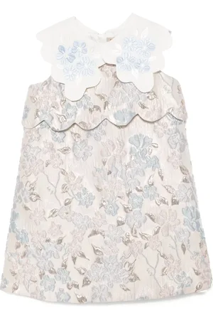 HUCKLEBONES LONDON Vestido tubo festoneado