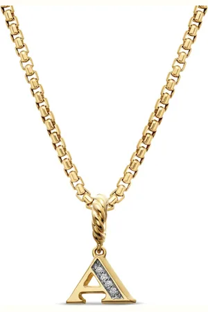 David Yurman Colgante en oro amarillo de 18 ct con inicial en pavé
