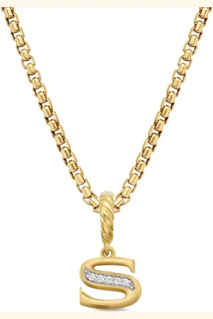 David Yurman Colgante Pavé Initial en oro amarillo de 18 ct con diamante