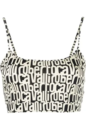 Roberto Cavalli Top corto con logo estampado