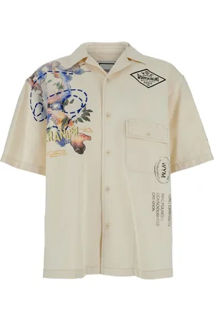 WOOYOUNGMI Camisa bowling de algodón con botones
