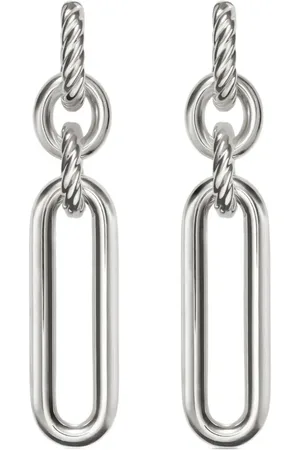 David Yurman Pendientes Lexington Double Link en plata de ley