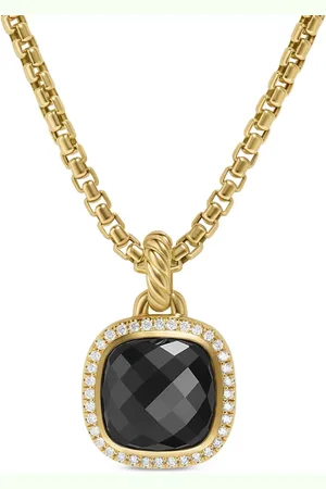 David Yurman Colgante Albion de 15.5 mm en oro amarillo de 18 ct con diamantes y ónix