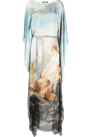 Roberto Cavalli Vestido largo con estampado gráfico