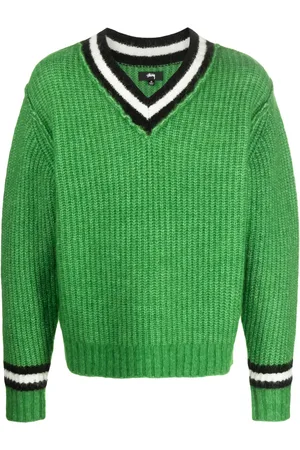 STUSSY Jersey Tennis con ribete a rayas
