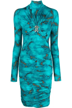 Roberto Cavalli Vestido midi ajustado con motivo jaspeado