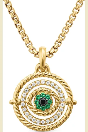 David Yurman Colgante Evil Eye Mobile de 20.5 mm en oro amarillo de 18 ct con diamantes y esmeralda