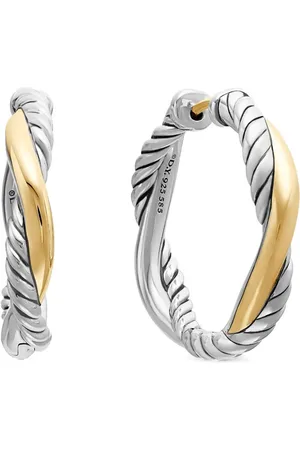 David Yurman Pendientes de aro Petite Infinity de 17.3 mm en oro amarillo de 14 ct y plata de ley
