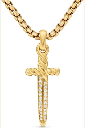 David Yurman Amuleto Petrvs Dagger de 31.5 mm en oro amarillo de 18 ct con diamantes
