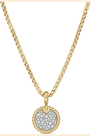 David Yurman Colgante DY Elements Disc en oro amarillo de 18 kt con diamantes
