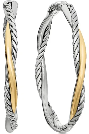 David Yurman Pendientes de aro Infinity de 42 mm en oro amarillo de 14 ct y plata de ley