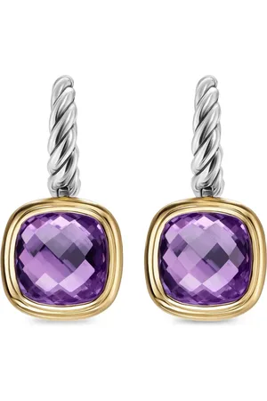 David Yurman Pendientes Albion en oro amarillo de 18 ct y plata de ley con amatista