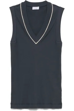 Brunello Cucinelli Top de canalé fino