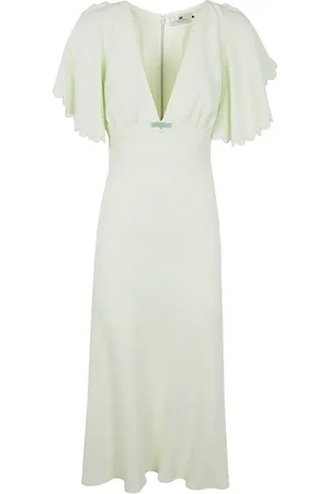 Elisabetta Franchi Vestido midi con cuello en V