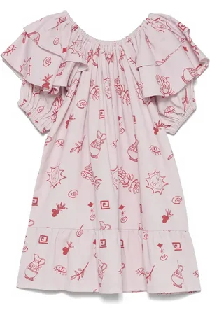 Le pandorine Vestido con volantes y estampado Summer