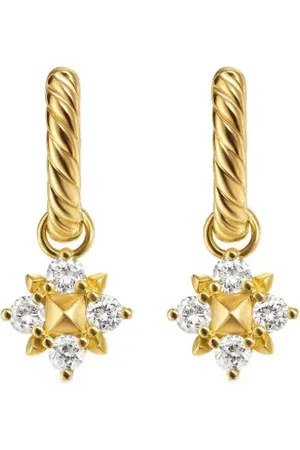 David Yurman Pendientes Petite Modern Renaissance Pyramid de 18.8 mm en oro amarillo de 18 ct con diamantes