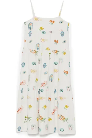Le pandorine Vestido a capas con estampado mediterráneo
