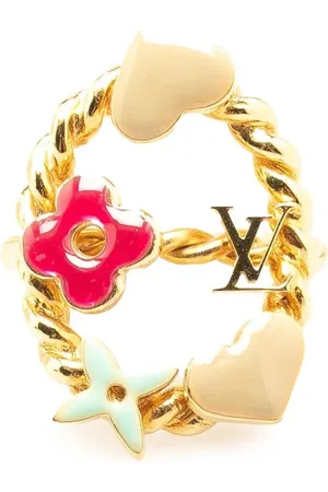 LOUIS VUITTON Anillo Berg Sweet Monogram Ring bañado en oro y esmaltado 2001-2024