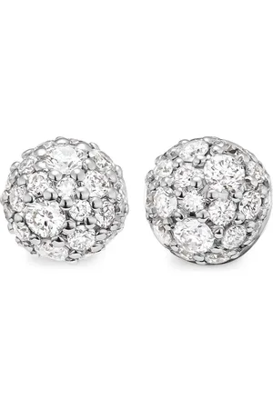 David Yurman Pendientes Petite Pavé de 4.5 mm en oro amarillo de 18 ct con diamantes