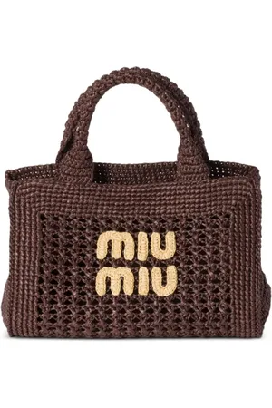 Miu Miu Bolso de mano con efecto de rafia