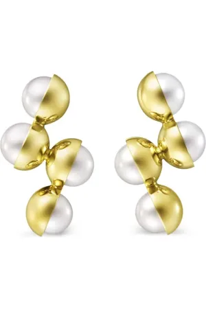 Tasaki Pendientes M/G ARLEQUIN SLASHED en oro amarillo de 18kt con perla de agua dulce