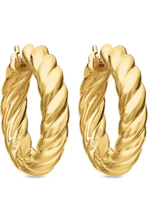 David Yurman Pendientes de aro Sculpted Cable de 25.4 mm en oro amarillo de 18 ct