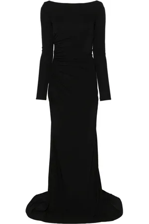 Elisabetta Franchi Vestido largo con cuello desbocado