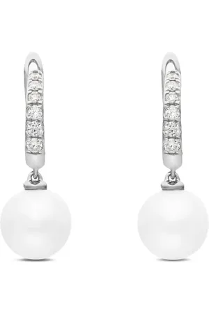 David Yurman Pendientes de 15.6 mm en plata de ley con diamantes y perlas