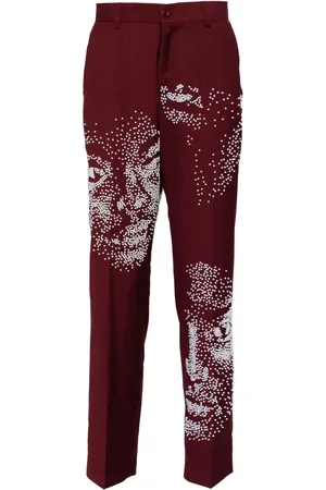 KIDSUPER STUDIOS Pantalones rectos con perlas artificiales