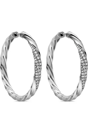 David Yurman Aros Cable Edge en plata de ley con diamante