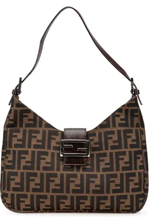 Fendi Bolso de hombro de lona con motivo del monograma Zucca y solapa doble 2010-2024