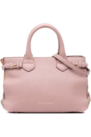 Burberry Bolso satchel Banner pequeño de piel de becerro con motivo House Check 2015-2017