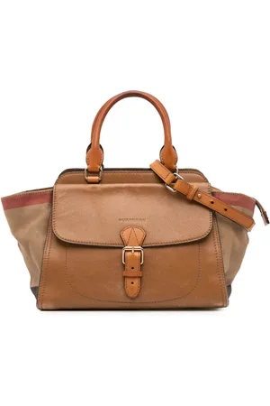 Burberry Bolso satchel Harcourt mediano de piel con estampado House Check 2000-2024
