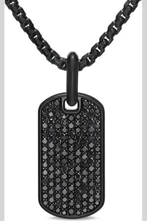 David Yurman Placa Chevron de 27 mm en plata de ley con diamante