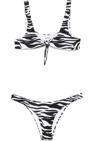The Attico Bikini con estampado de cebra