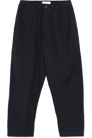 Universal Works Pantalones de tejido seersucker con pliegues