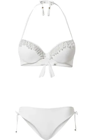 Twin-Set Bikini triangular con cuentas