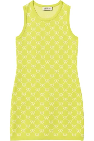 Twin-Set Vestido con monograma en jacquard