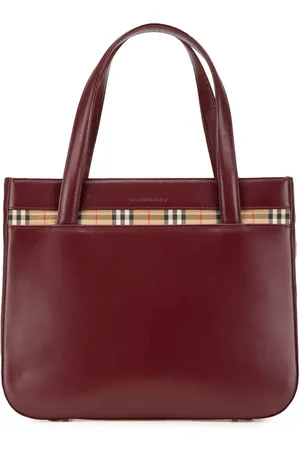 Burberry Bolso de mano de cuero con ribete con motivo House Check 2000-2017
