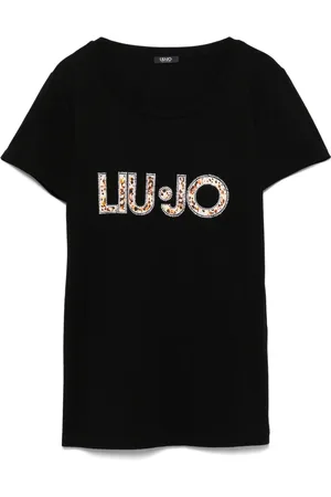 Liu Jo Camiseta con logo de cristales