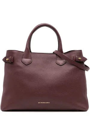 Burberry Bolso satchel Banner mediano de piel con estampado House Check 2000-2017