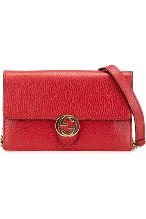 Gucci Bandolera Dollar en cuero con motivo Interlocking G y correa de cadena 2016-2025