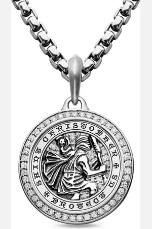 David Yurman Amuleto St. Christopher de 34.5 mm en plata de ley