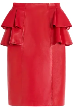 VALENTINO GARAVANI Leather midi skirt